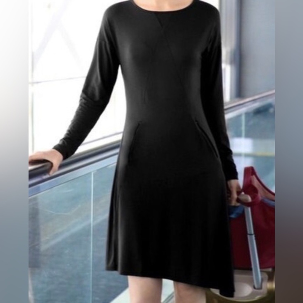 Betabrand Silk Blend Classic Super Soft Light Jersey Dress